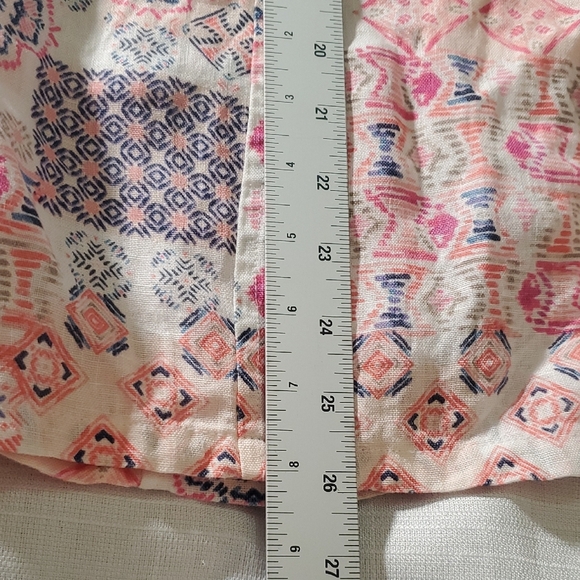 JM Collection 100% Linen Pink and Blue 3/4 Sleeve Button Down Shirt Size 10 - Picture 11 of 12